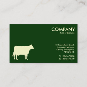 Cartão De Visita Símbolo de vaca creme - Verde escuro 003300