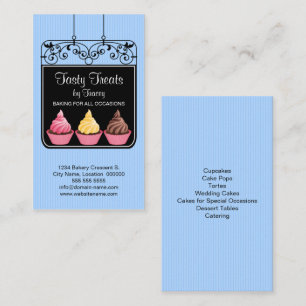 Cartão De Visita Símbolo de vitrine de Cupcake Bakery