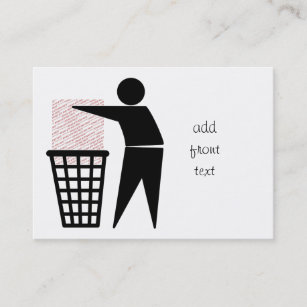 Cartão De Visita Símbolo do Homem de Lixo (Adicionar Foto)