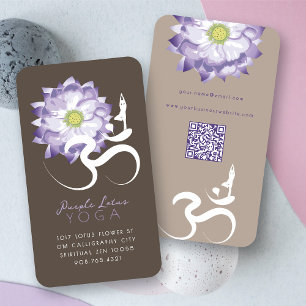 Cartão De Visita Símbolo do Logotipo Om Yoga Espiritual Flor de Lót