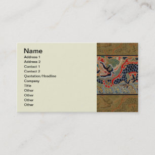 Cartão De Visita Símbolo Dragão Chinês Antiquado Asiático