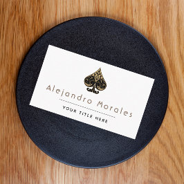 Cartão De Visita Símbolo Elegante de Símbolo Casino Poker Night Gam