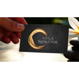 Cartão De Visita Símbolo Elegante YOGA Preto e ZEN Dourado Brilhant