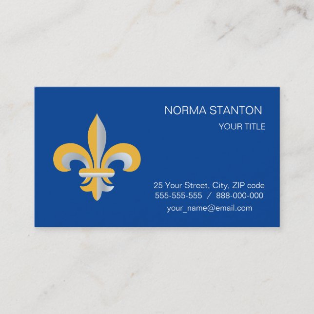 Cartão De Visita Símbolo Fleur de Lis (Frente)