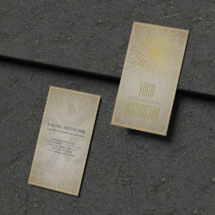 Cartão De Visita Símbolo Floral Mandala & OM do Instrutor Elegante