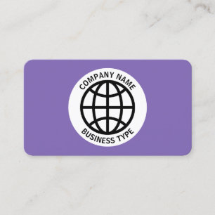 Cartão De Visita Símbolo globo - Roxo #7F66B2