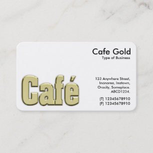 Cartão De Visita Símbolo/logotipo Dourado do café