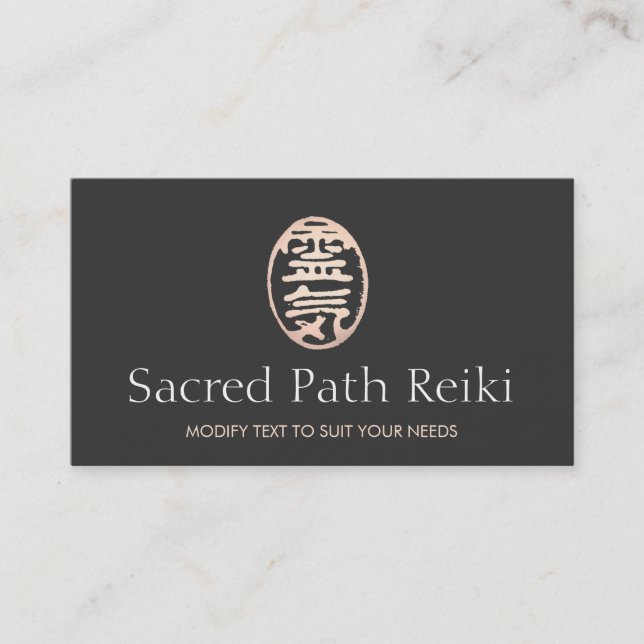 Cartão De Visita Símbolo mestre Dourado de Reiki 2 (Frente)
