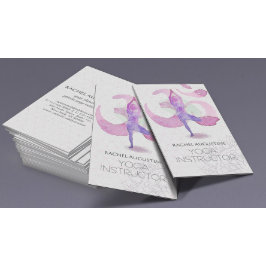Cartão De Visita Símbolo Om da Pose de Meditação de Yoga em Aquarel