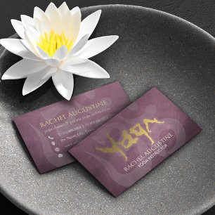 Cartão De Visita Símbolo Om - Foil YOGA Human Alphabet Letters Om