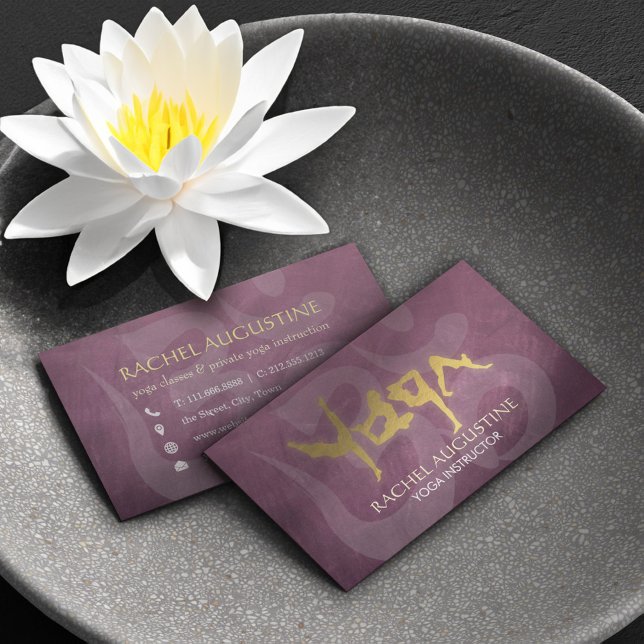 Cartão De Visita Símbolo Om - Foil YOGA Human Alphabet Letters Om (Criador carregado)