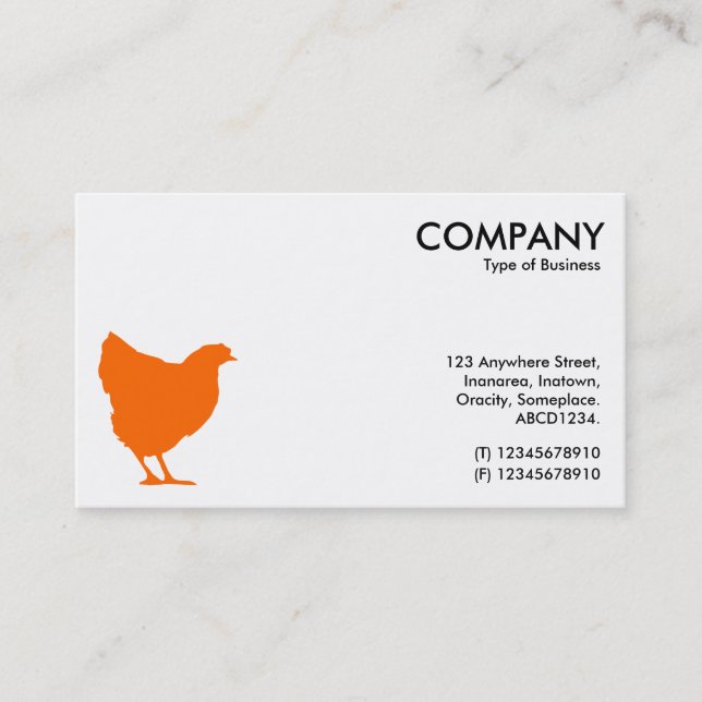 Cartão De Visita Símbolo Orange Hen - Branco (Eggshell) (Frente)