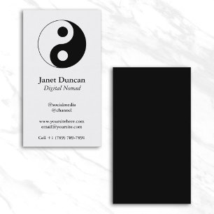 Cartão De Visita Símbolo Yin e Yang Branco e Preto