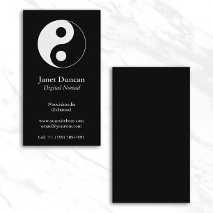 Cartão De Visita Símbolo Yin e Yang Preto e Branco