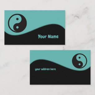 Cartão De Visita Símbolo Yin Yang - design de tatuagem sólida