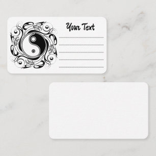 Cartão De Visita Símbolo Yin & Yang Preto e Branco Estilo Tatuagem