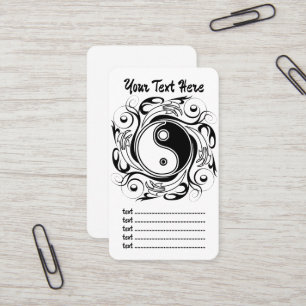 Cartão De Visita Símbolo Yin & Yang Preto e Branco Estilo Tatuagem