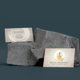 Cartão De Visita Símbolo ZEN do Instrutor de Meditação Yoga Dourado
