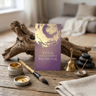 Cartão De Visita Símbolo ZEN Dourado Purple Instrutor de Meditação 