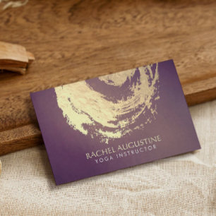 Cartão De Visita Símbolo ZEN Dourado Purple Instrutor de Meditação 
