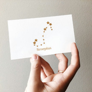 Cartão De Visita Símbolo Zodíaco Moderno Dourado Scorpius  Elemen