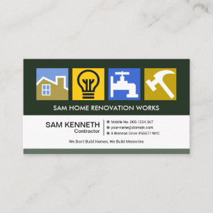 Cartão De Visita Símbolos Coloridos Criativos de Construção Empreit