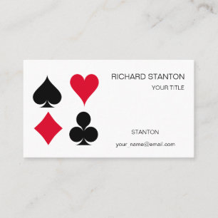 Cartão De Visita Símbolos de cartas de reprodução