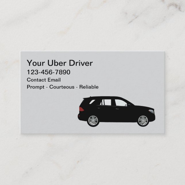 Cartão De Visita Simple Cool Uber Driver SUV Business Cards (Frente)