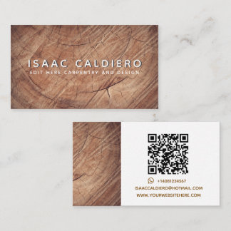 Cartão De Visita Simple Creative Wood Texture Rustic Carpenter