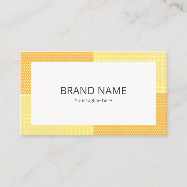 Cartão De Visita Simple Cute Yellow Orange Dot Check Pattern Backgr (Frente)