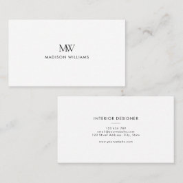 Cartão De Visita Simple Elegant Modern Monogram