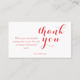 Cartão De Visita Simple Elegant Red Script Business Order Thank You