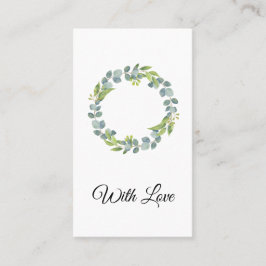 Cartão De Visita Simple Eucalyptus Wreath Wedding Card - Blank