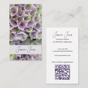 Cartão De Visita Simple Mauve Floral do Celebrante do casamento