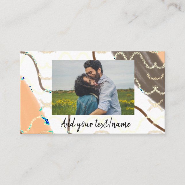 Cartão De Visita simple minimal customized name monogram couple  th (Frente)
