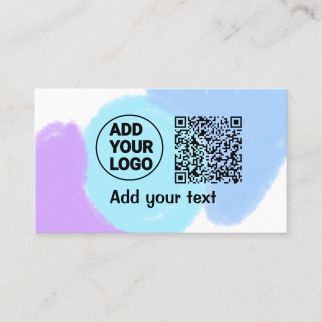 Cartão De Visita Simple minimal q r code add logo scan code name te (Frente)