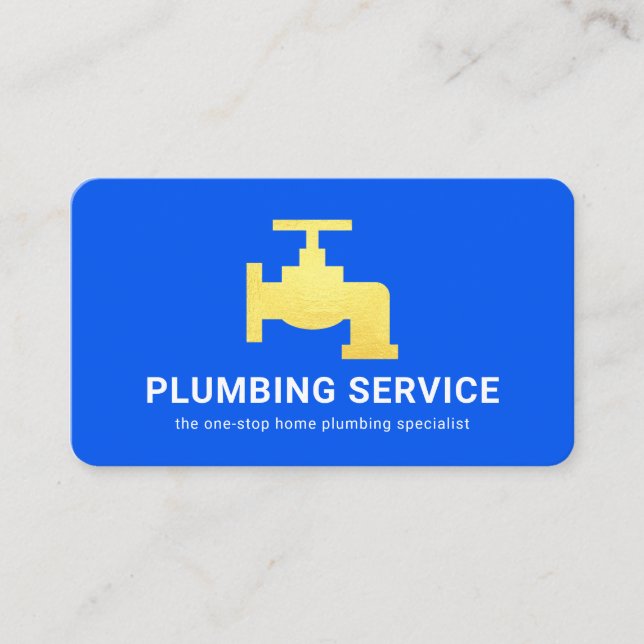 Cartão De Visita Simple Minimalist Gold Faucet Home Plumbing (Frente)