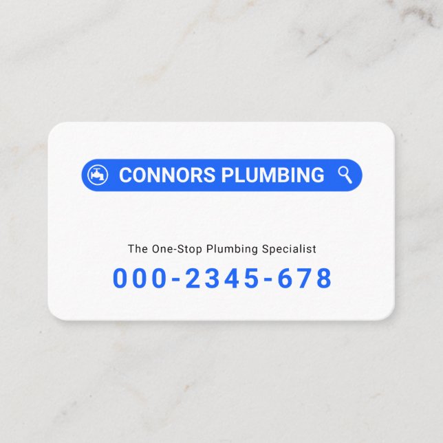 Cartão De Visita Simple Minimalist Searching Plumber Service (Frente)