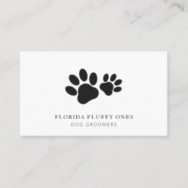 Cartão De Visita Simple Paw Print Dog Groomer Business Card