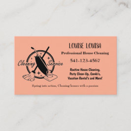 Cartão De Visita Simple Professional House Cleaning Business Cards