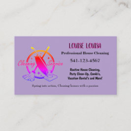 Cartão De Visita Simple Professional House Cleaning Business Cards