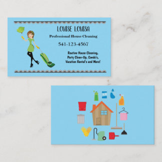 Cartão De Visita Simple Professional House Cleaning Business Cards