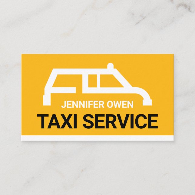 Cartão De Visita Simple Yellow Taxi Cab Place Your Name (Frente)