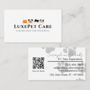 Cartão De Visita Simples Amor Profissional Pet Care Moderno Encanta