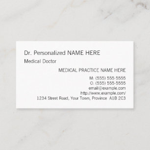 Cartão de visita simples, básico e simples