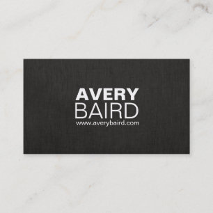 Cartão De Visita Simples Black Faux Linen Professional