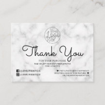 Simples Black Marble Customer Obrigado