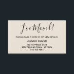 Cartão De Visita Simples, Bonito Creme "Movimentei"<br><div class="desc">Mantenha seus amigos e familiares atualizados com seu novo endereço usando esses cartões de gabinete simples e elegantes. Notas versáteis leram "Eu me movi!" na frente e "Fique em contato!" nas costas, usando uma fonte moderna, casual, escrita à mão. Use os campos modelo para adicionar todos os seus próprios detalhes...</div>