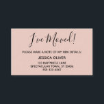 Cartão De Visita Simples, Bonito "Eu me Movi" Cor-de-rosa<br><div class="desc">Mantenha seus amigos e familiares atualizados com seu novo endereço usando esses cartões de gabinete simples e elegantes. As notas versáteis leram "Eu me Movi!" na frente e "Fique em Toque!" nas costas, usando uma fonte moderna, casual, escrita à mão. Use os campos modelo para adicionar todos os seus próprios...</div>