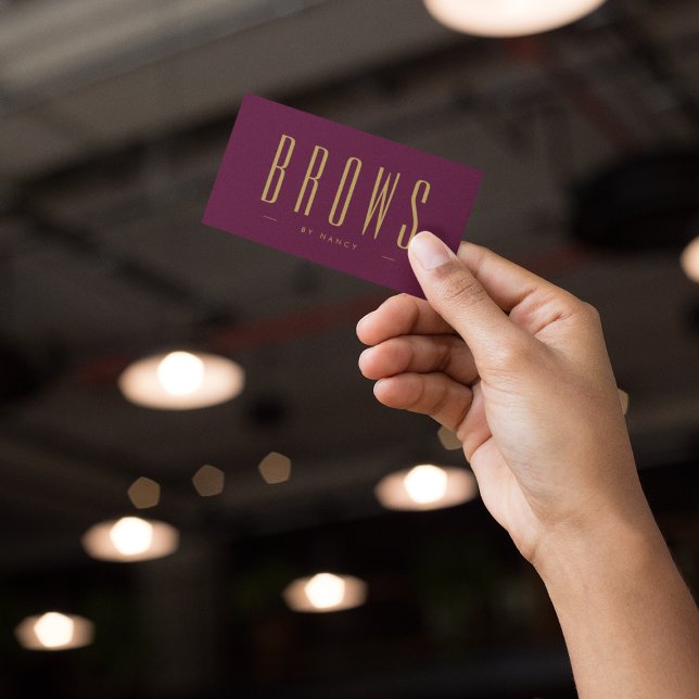 Cartão De Visita Simples Burundia E Dourada Brocas Microblading (Criador carregado)